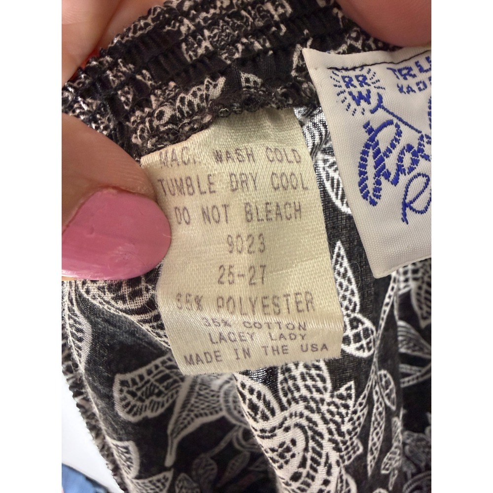Rockmount‎ ranch west black white pull on western skirt lace trim M? Lcy lady - Picture 4 of 4